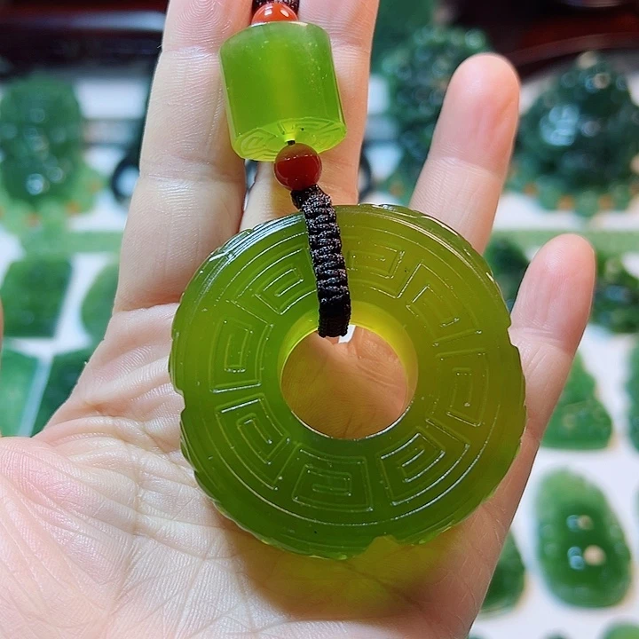 蛇纹石玉合金手把件