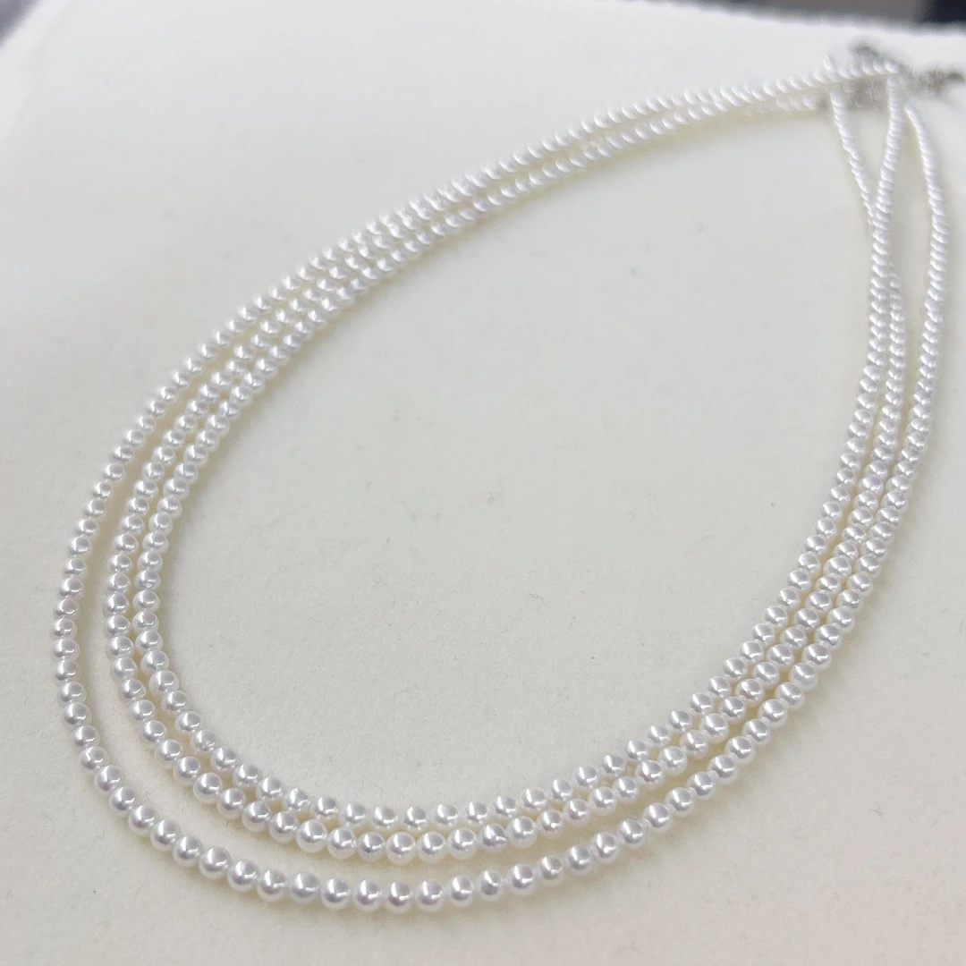 淡水珍珠小珍珠项链 2-3mm S925银 SD040（多样性发一）
