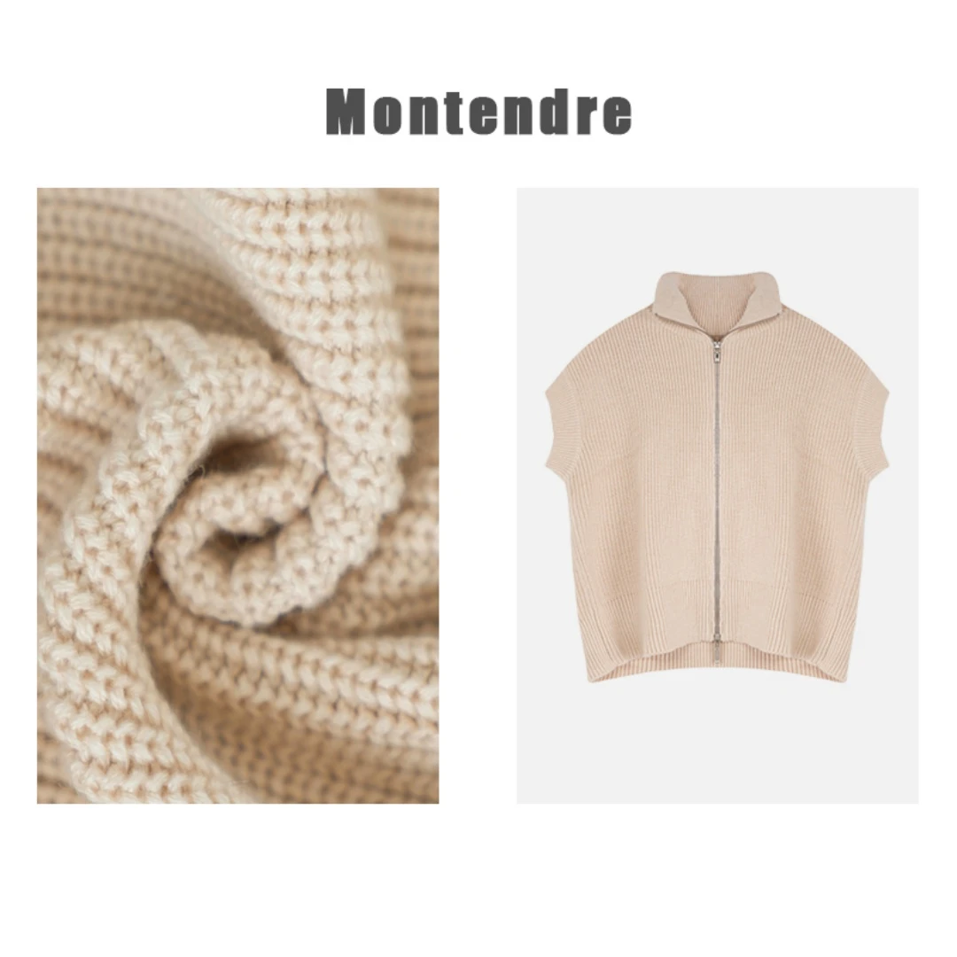 【MonTendre】 秋冬新款 J 极简高级羊毛混纺无袖针织马夹外套