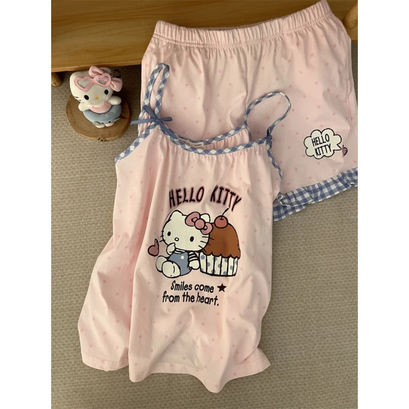 【星星kitty猫】甜美可爱纯欲风吊带睡衣女夏季新款短裤套装家居服