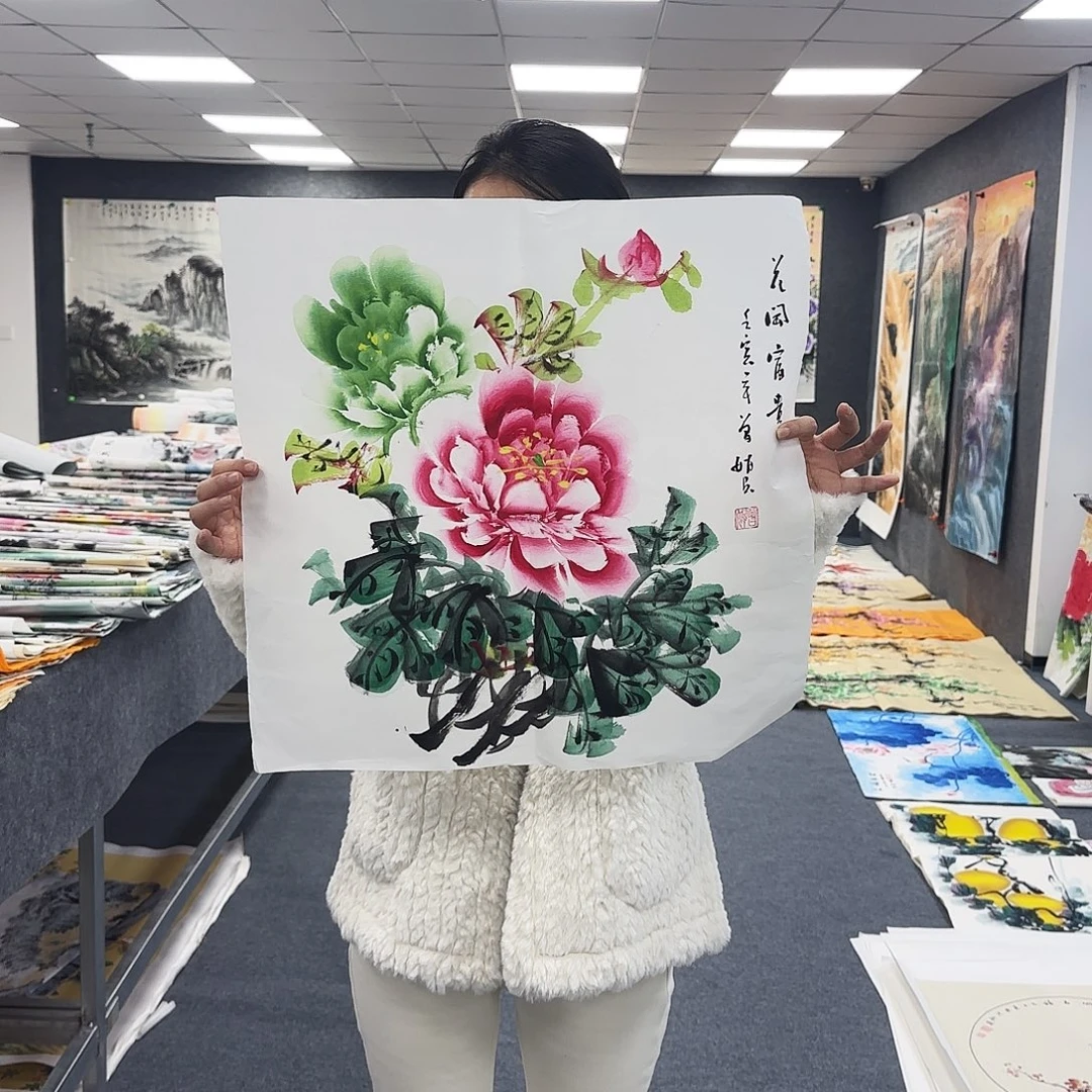 国画作品小姐姐放漏中