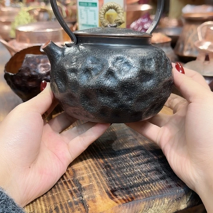 紫铜手工制作提梁侘寂风提梁