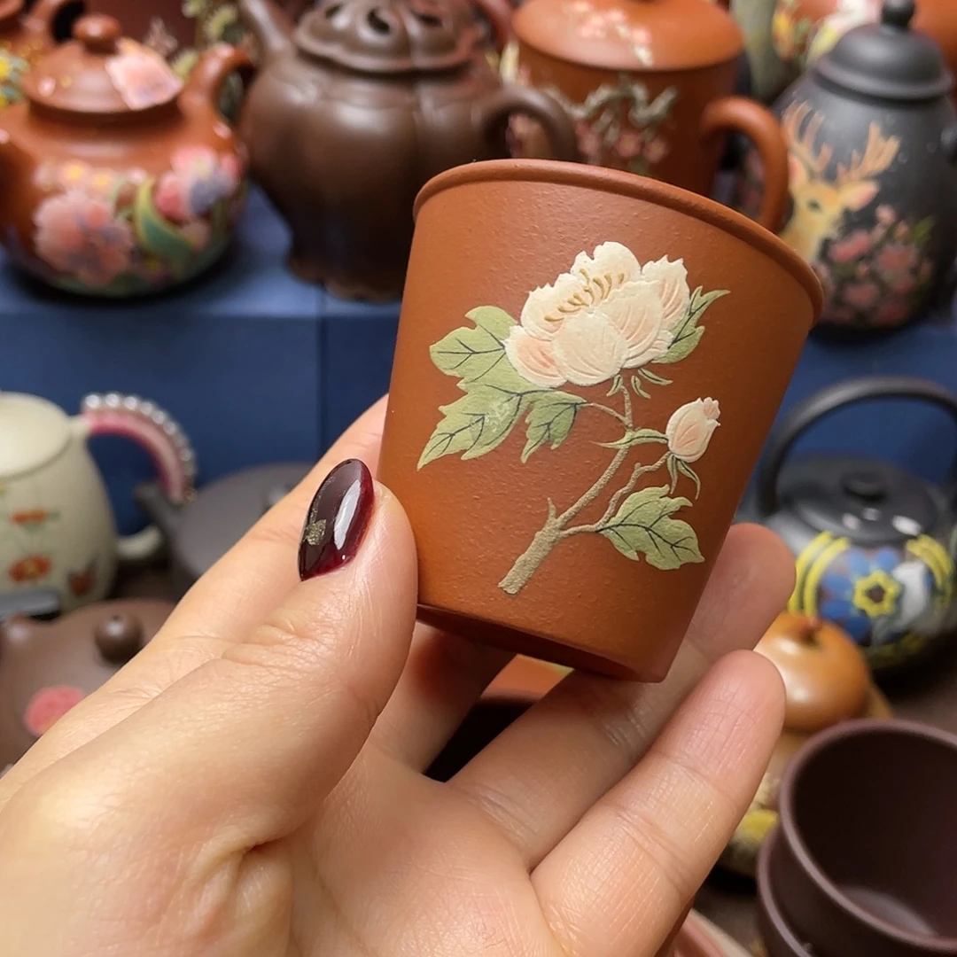 茶杯红泥紫砂主人杯80cc