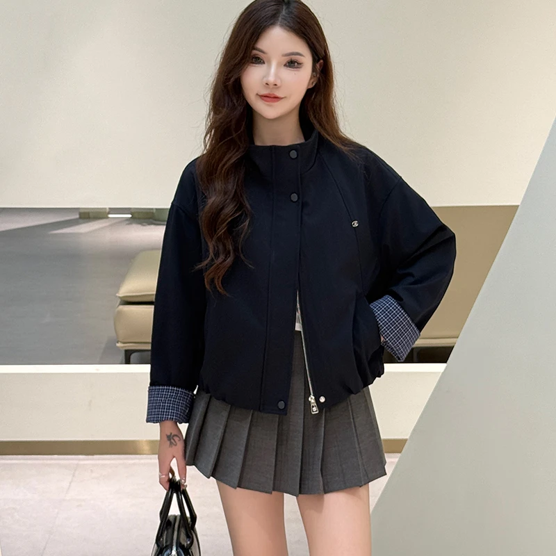 学院风短款外套女2025年春秋季款洋气减龄小个子显瘦百搭夹克上衣