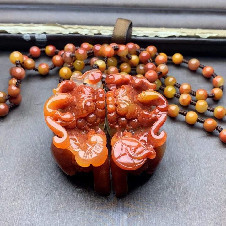 石英质玉（黄龙玉）未镶嵌吊坠(不含链)