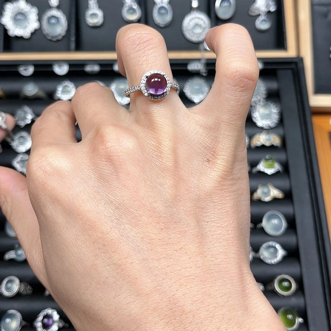 【闪购商品】紫晶戒指银S925镶嵌?水晶