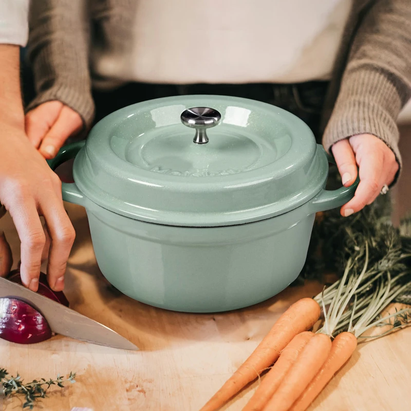 Mojakök马约克浅绿洒金新款18经典炖珐琅锅三厦产微压锁水焖炖锅