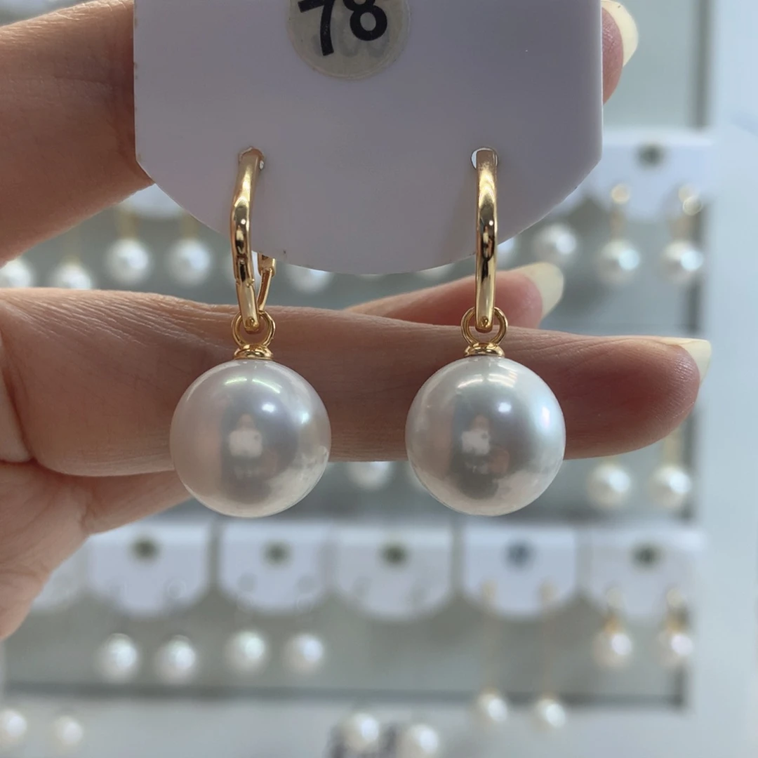 淡水珍珠耳饰银S925镶嵌