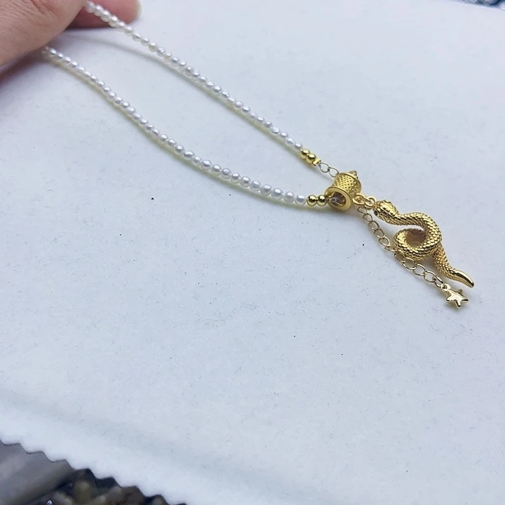 淡水珍珠胸饰银S925镶嵌