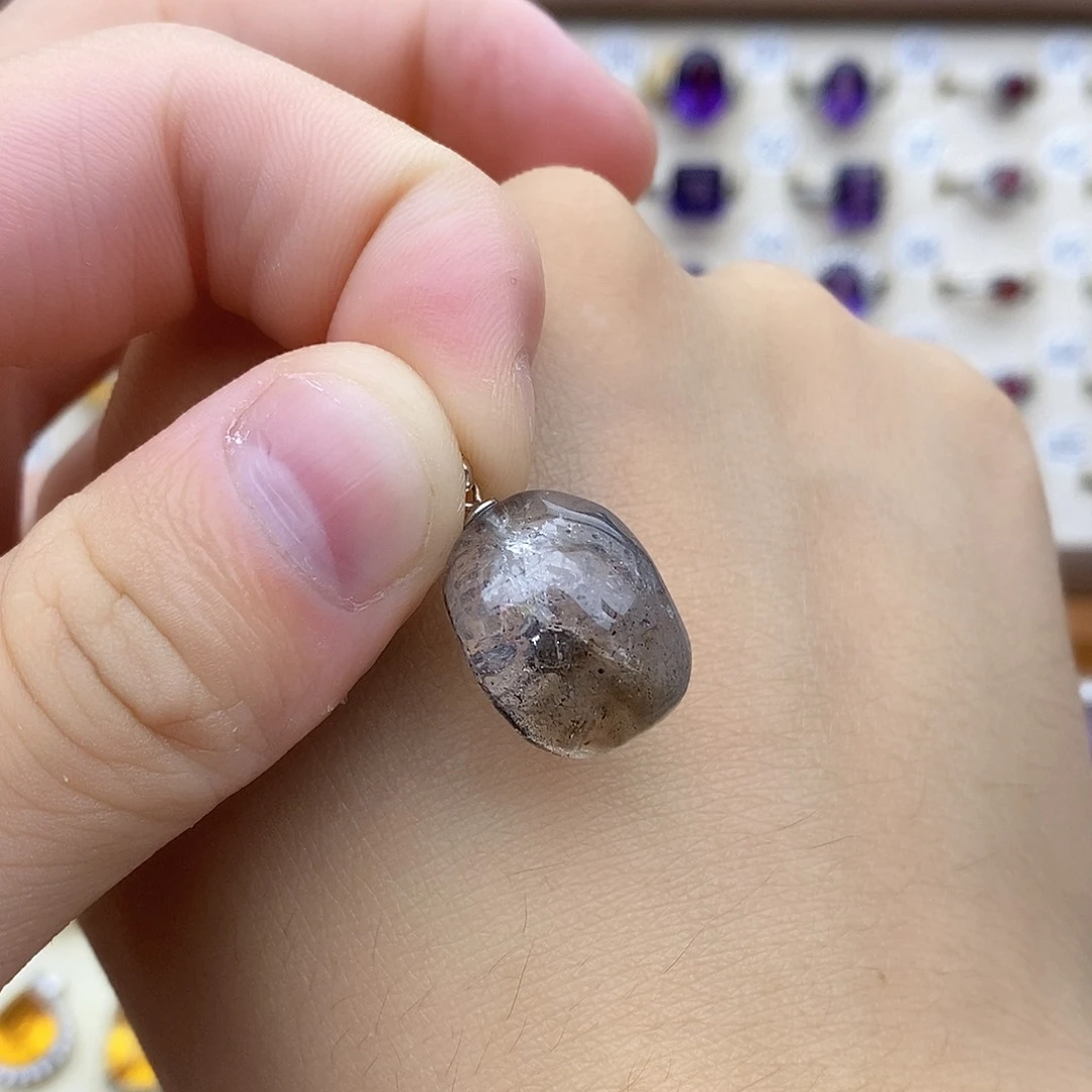 水晶珠宝半成品银S925镶嵌纯天然水晶