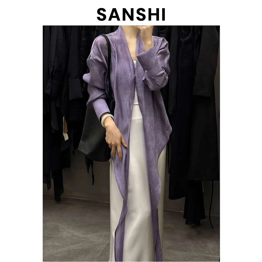 SANSHI【国风天丝小衫】夏季新中式温柔系薄款透气亲肤开衫上衣女