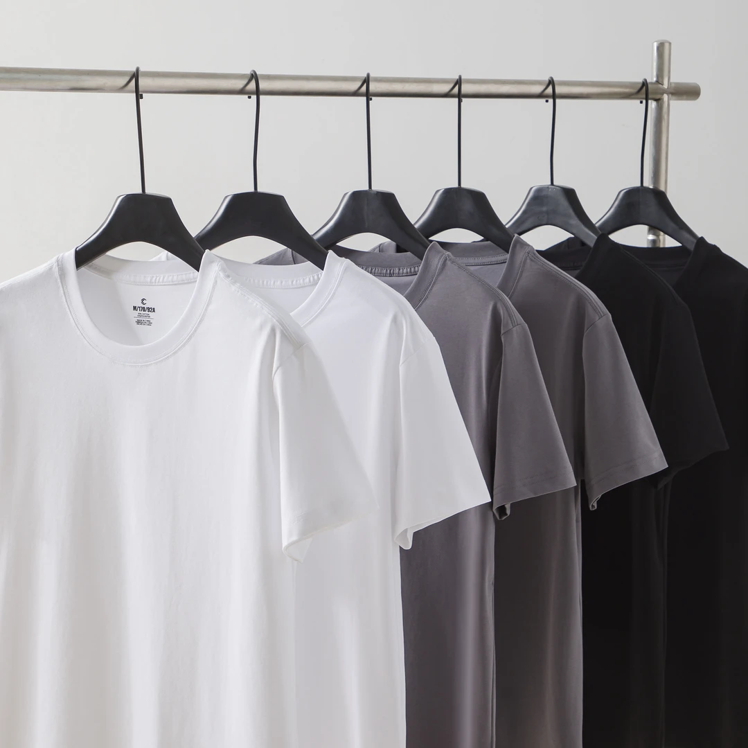 机洗不变形】杜邦索罗娜黑科技短袖春夏男女款基础百搭纯色圆领T恤