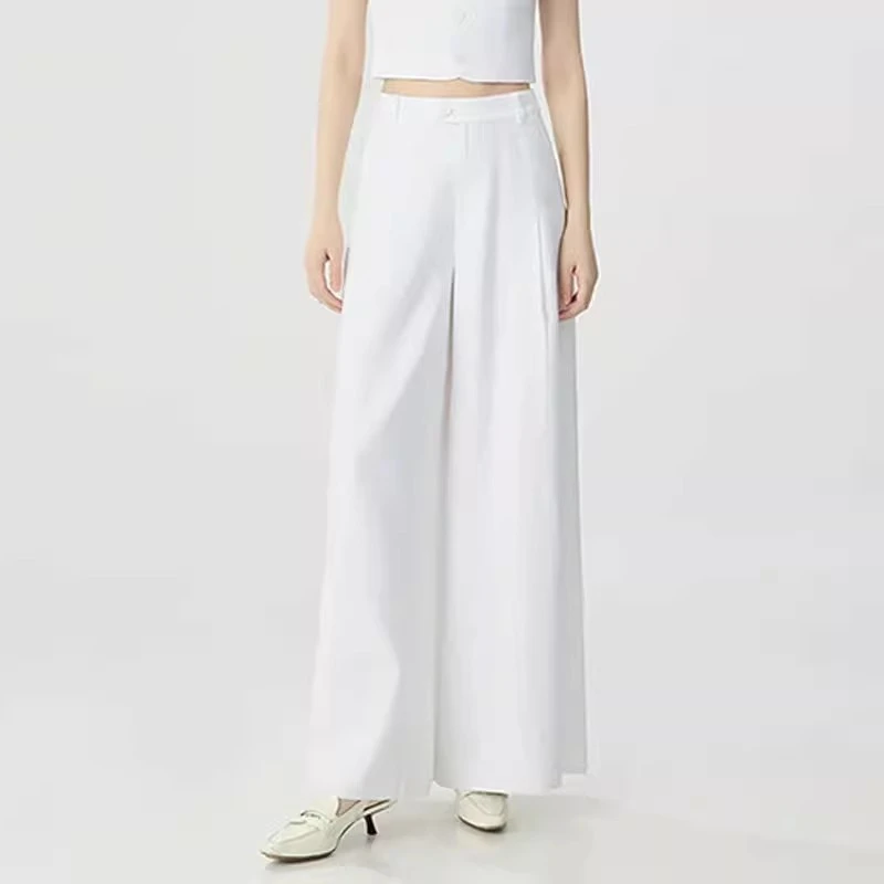 【商场同款】女装春夏时尚休闲百搭双层亚麻阔腿裤袁衣都舍5100600
