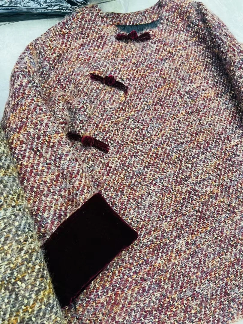 国风拜年服大码女装外套粗花加棉洋气白搭