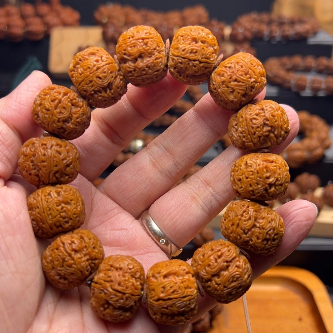 金刚菩提手串༺****༻20尺寸祥云龙珠
