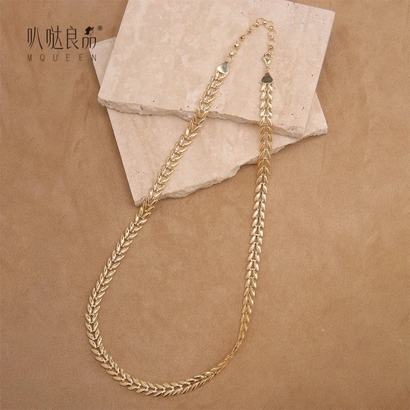 【叭哒不惑】18K金麦穗项链K黄40+4cm 8g+