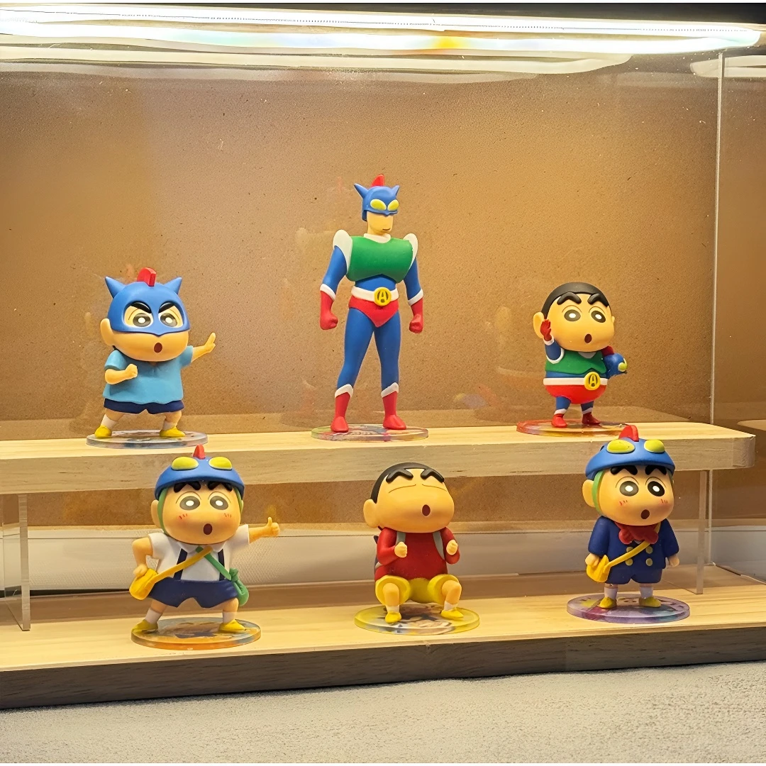 创意蜡笔小新动感大作战手办公仔玩偶摆件周边生日礼物送女生摆件