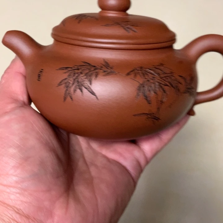 紫砂茶壶仿古原矿红皮龙350毫升