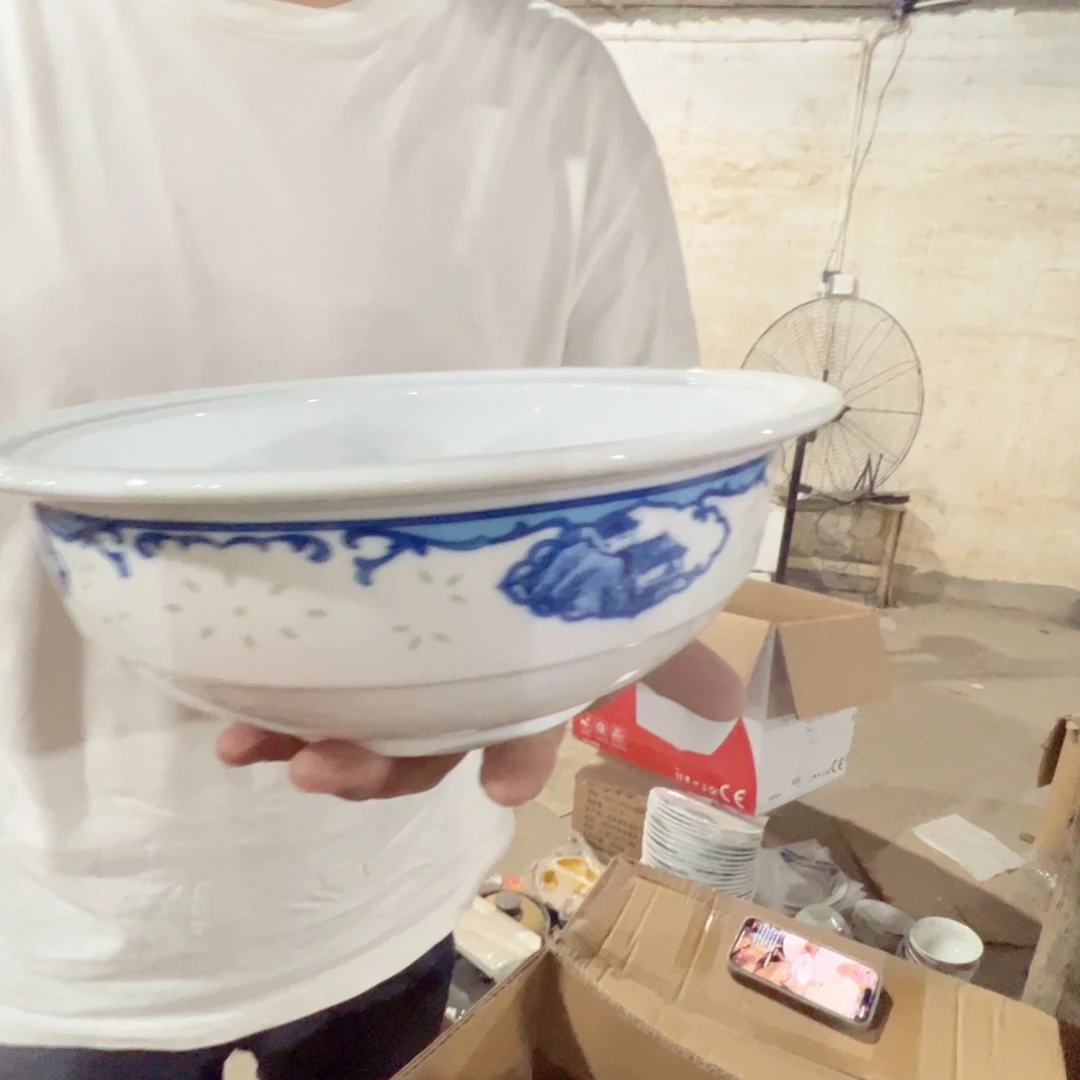 瓷片景德镇陶瓷青花10寸大汤盆一只（画片不挑）