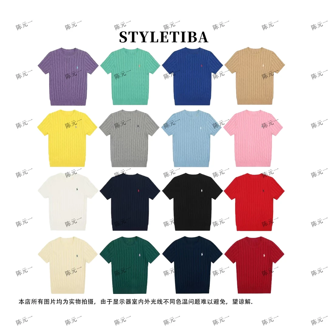 【陈元一】小马刺绣圆领（16个色）针织短袖上衣