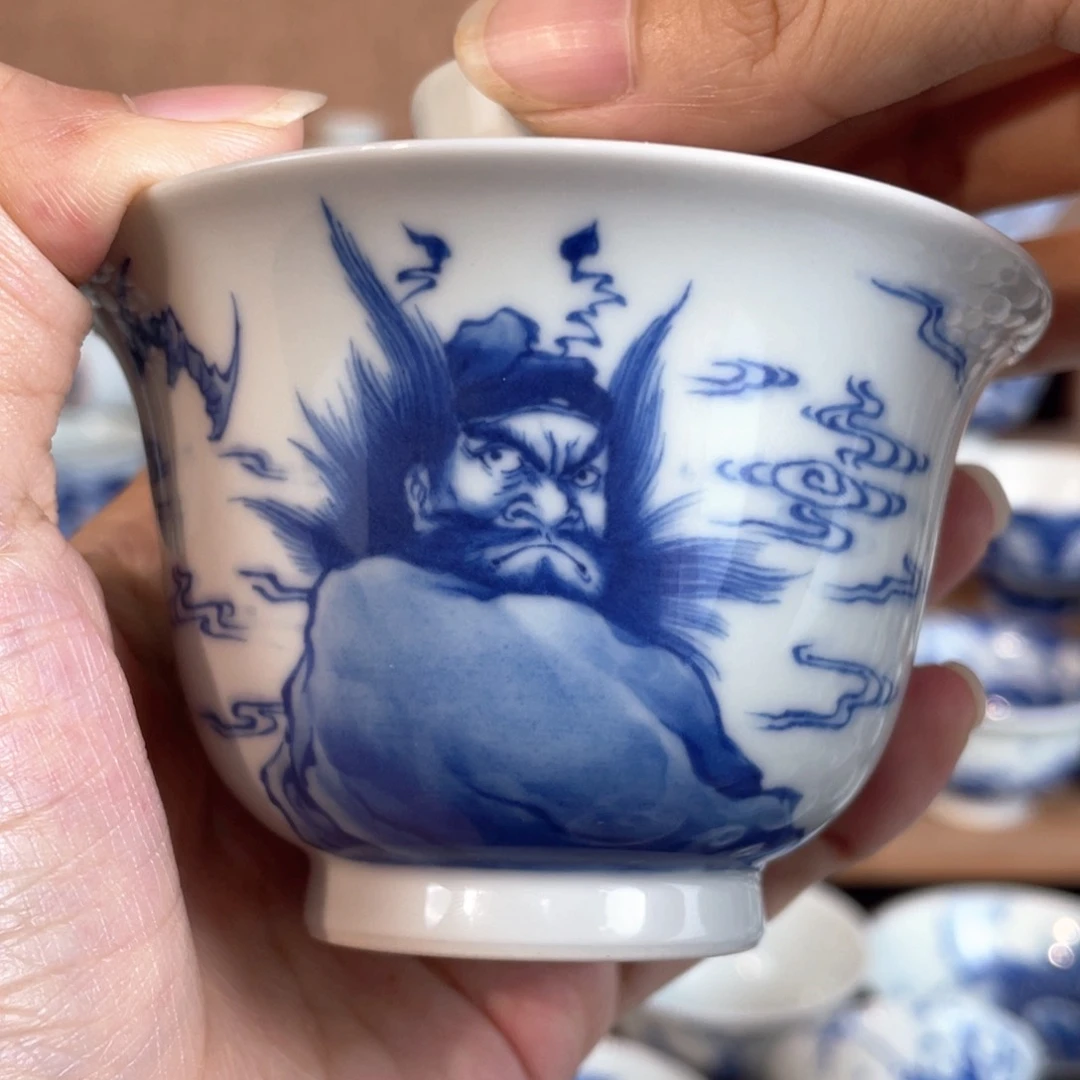 泥藝瓷梦钟馗盖碗