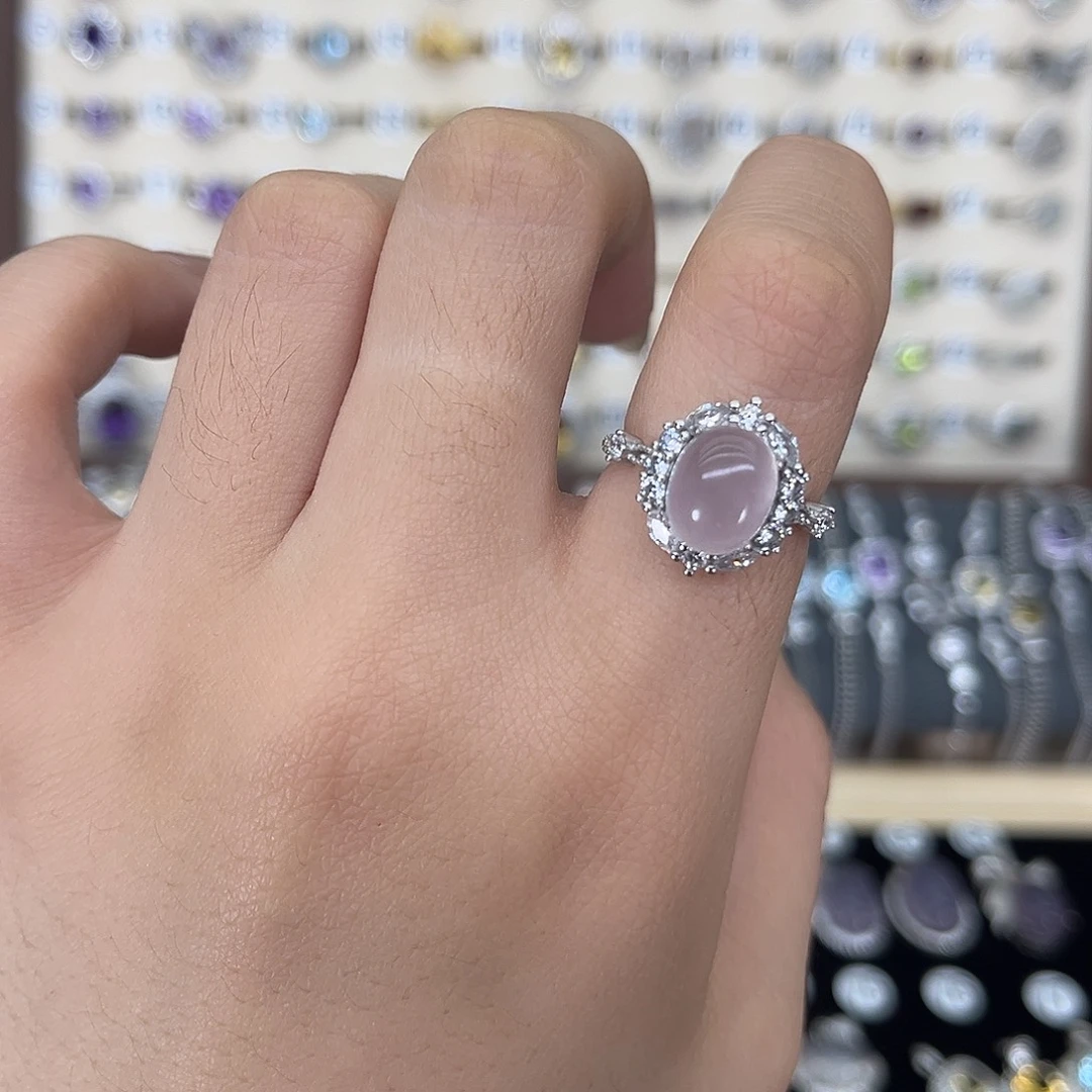 银S925镶嵌芙蓉石戒指