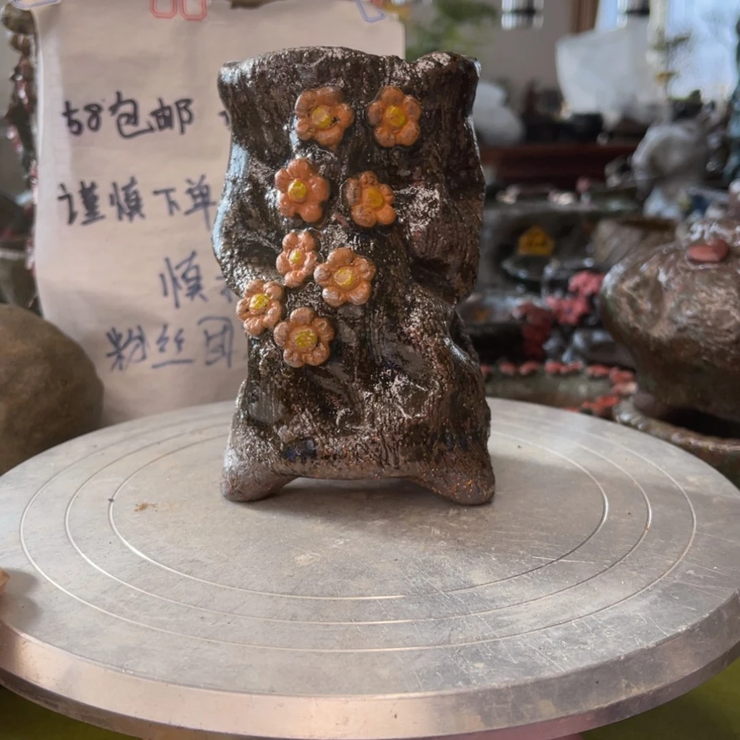 红陶粗砂陶瓷花盆