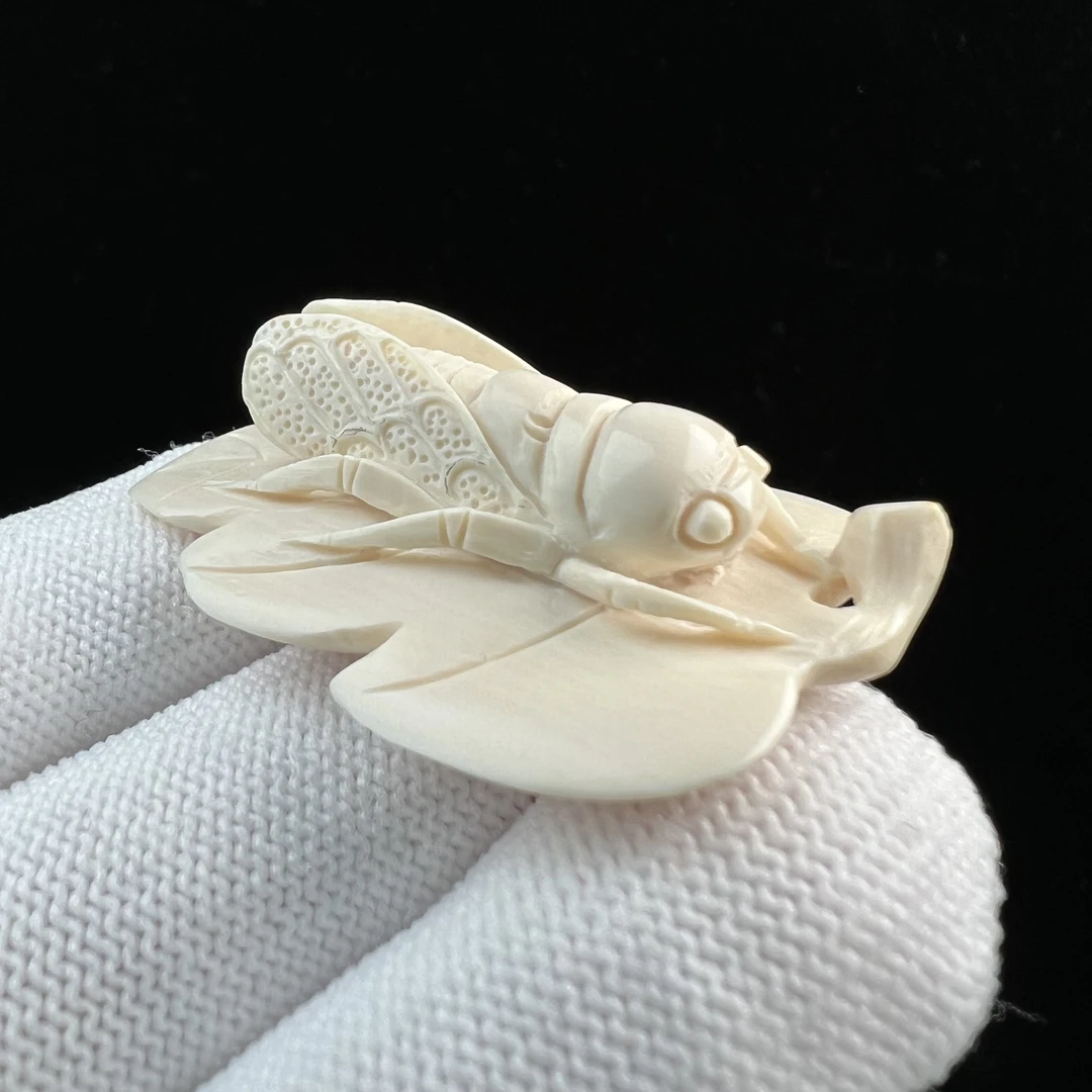 H2100天然猛犸牙雕刻 一鸣惊人 27*42mm支持鉴定 假一罚四