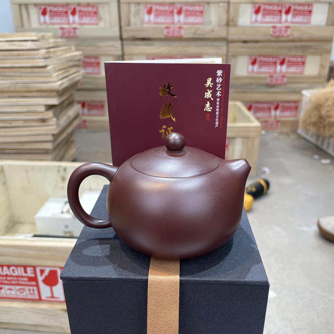 吴成志深井老紫泥紫砂茶壶 6244