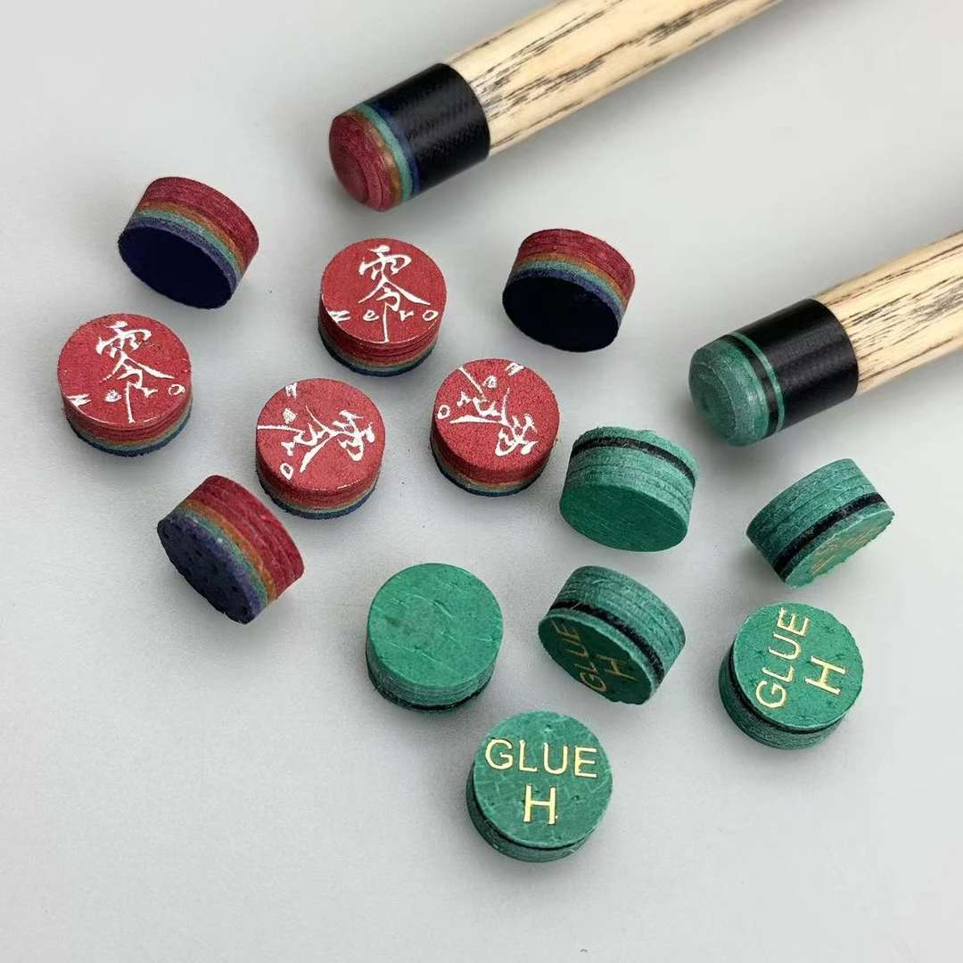零度彩虹赤青波茨中头杆皮头12.5MM中式黑八九球杆头桌球杆用皮头