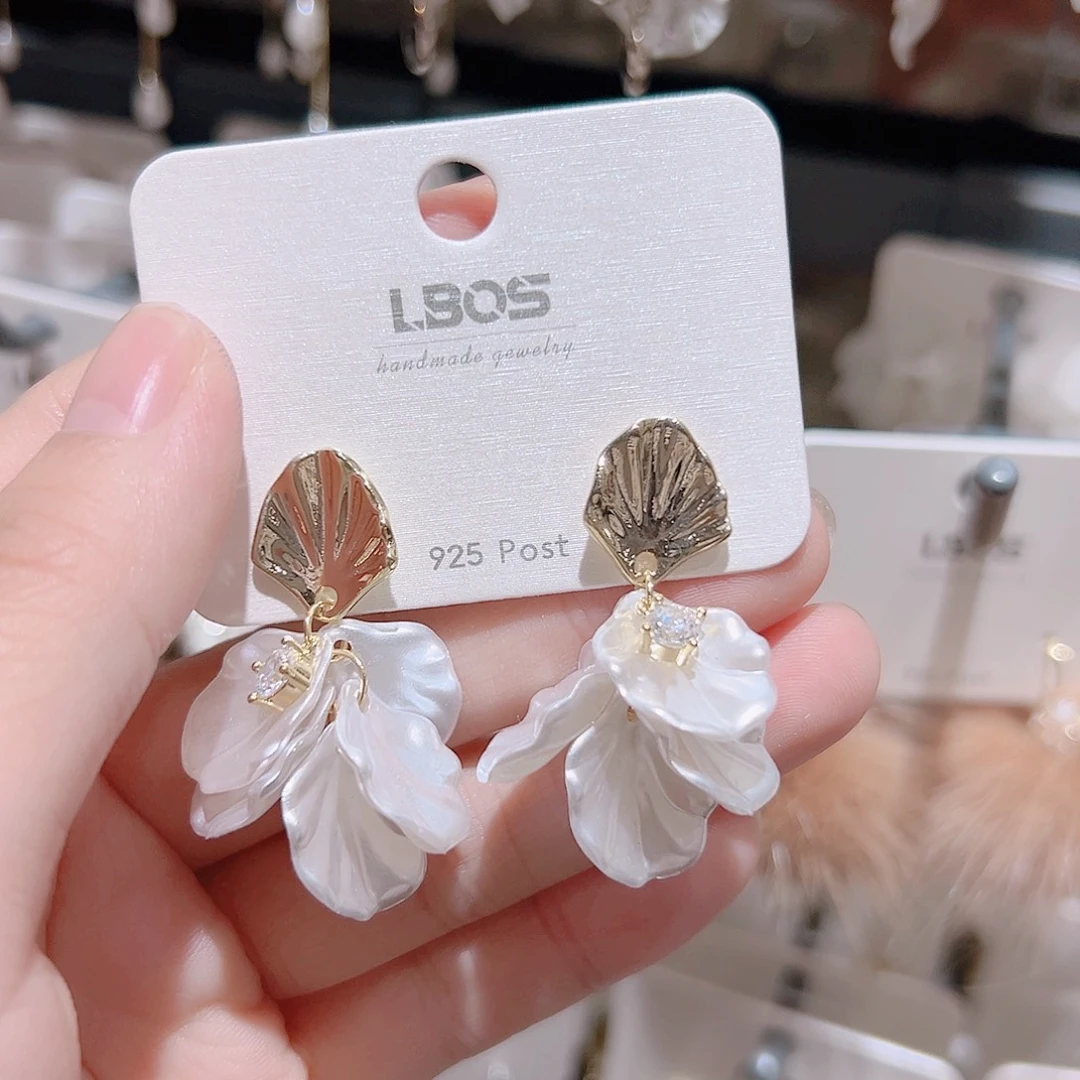 锆石纯铜合金耳环