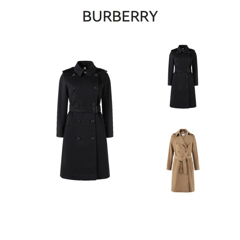 未使用 BURBERRY/博柏利 女款肯辛顿版型Trench长款风衣 80581941