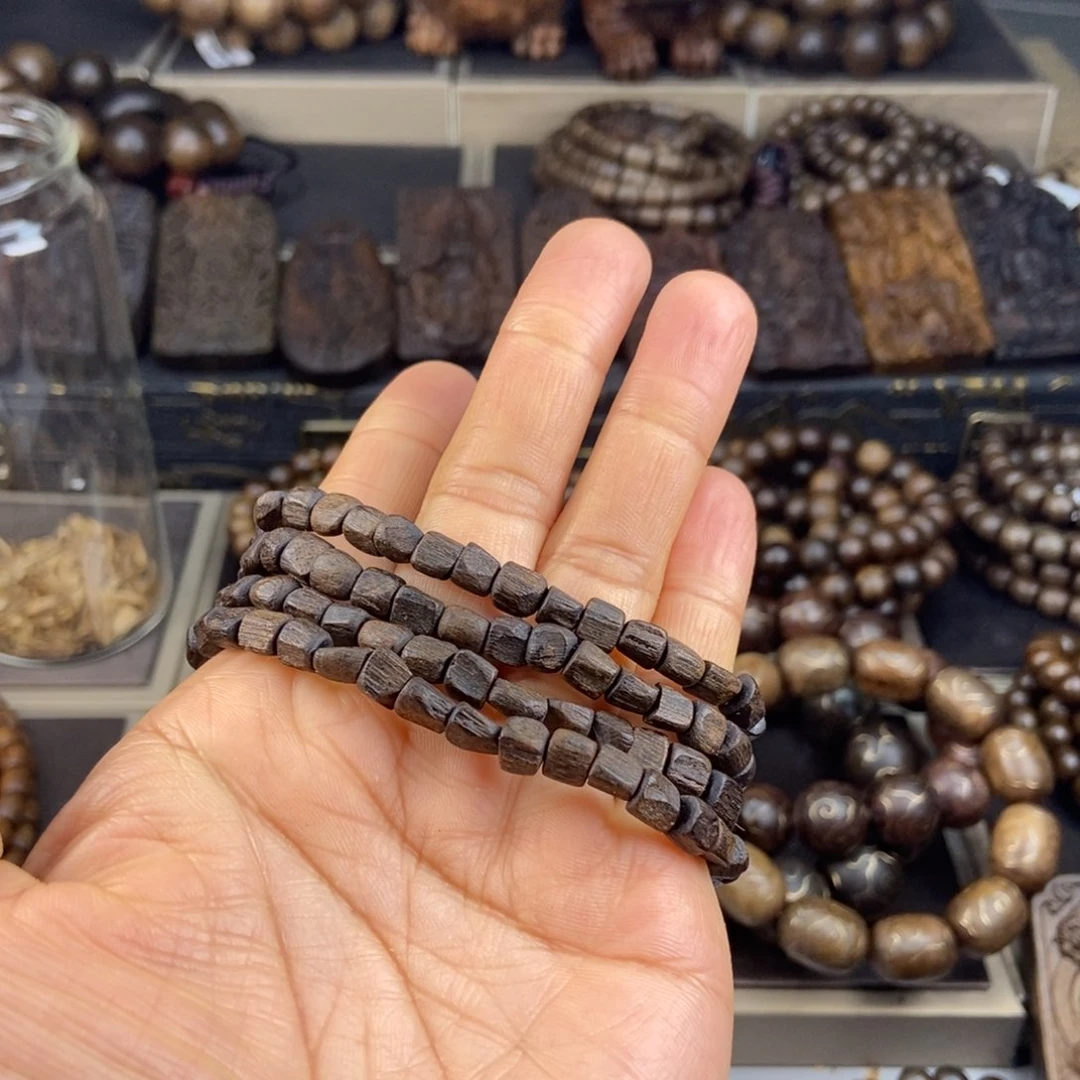 沉香手串蓝***茶越南芽庄紫棋楠