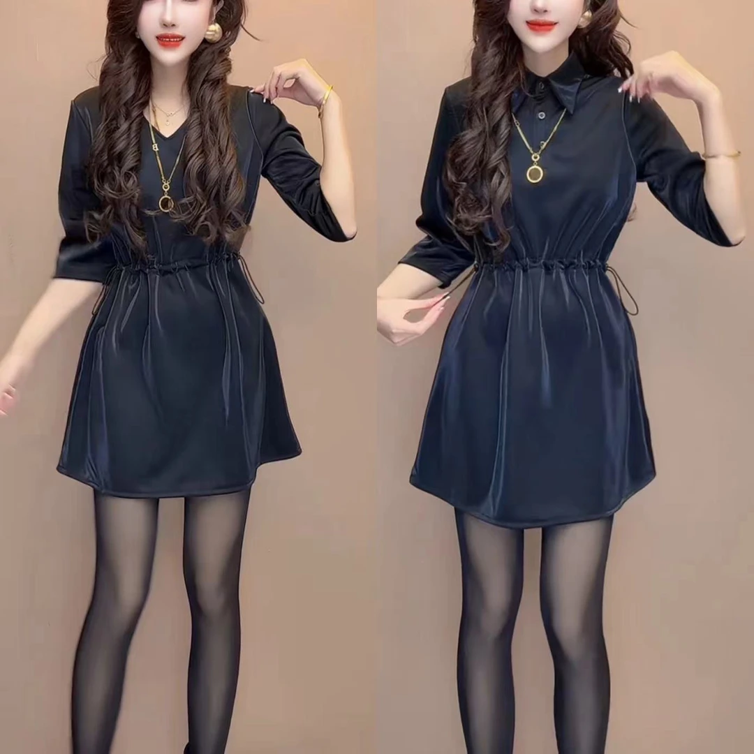 【顺丰包邮当日发货】连衣裙春季新款时尚收腰修身显瘦气质百搭裙子