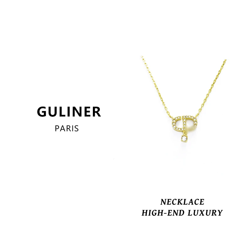 铜合金项链  GL 点钻流苏项链金色高定轻奢设计师款 1212