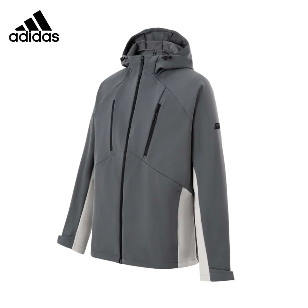 阿迪达斯外套男士夹克2025新款秋季户外防风连帽运动外套 KG8968
