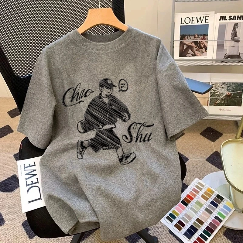 奥特莱斯~外贸清仓美式纯棉ins潮街头短袖t恤男个性宽松圆领上衣