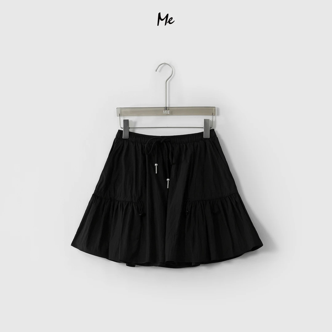 ME【抽绳裙裤】莱赛尔混纺褶皱感高腰显瘦百搭时尚半身裙MESS2486