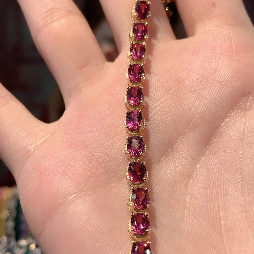 石榴石手链银S925镶嵌霞****