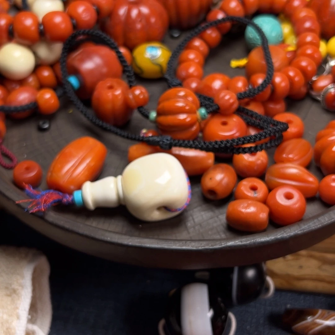 清***风颈饰玻璃项链一条红色