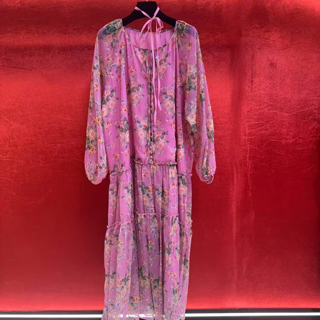 【DANDAN BRAND】334深圳南油度假风仙气碎花大码连衣裙