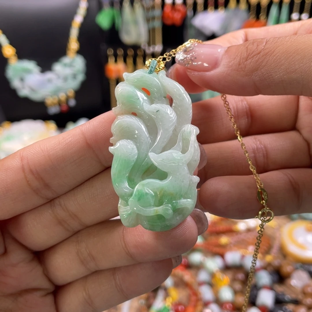 翡翠未镶嵌颈饰代编织