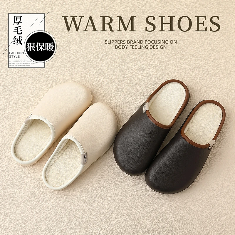 猫力防水壳子棉拖鞋女士保暖冬季拖鞋外穿居家室内防滑包头棉拖女