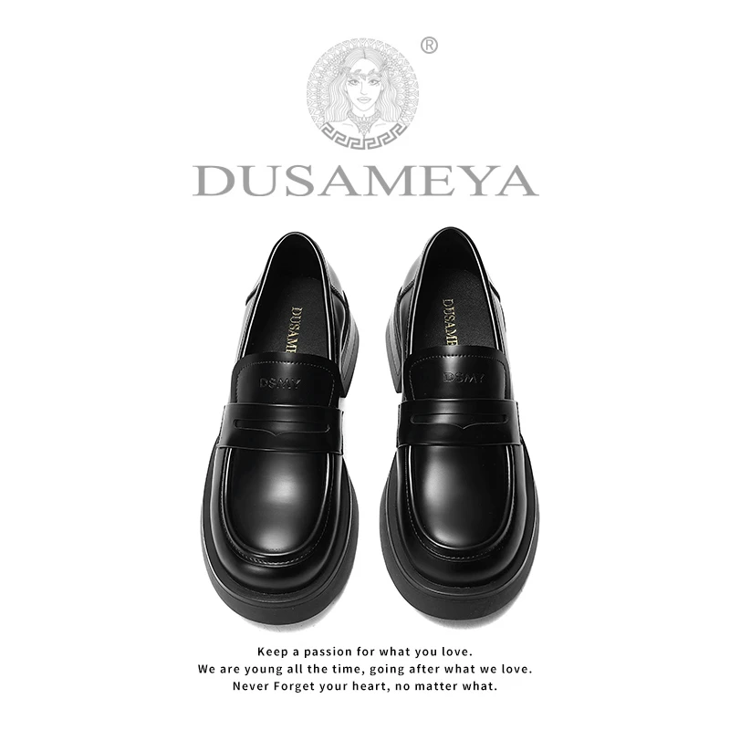 【DUSAMEYA】杜莎米娅2025年春款芯片圆头乐福鞋休闲真皮时尚 D6717