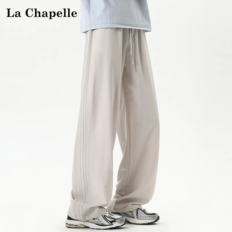 La Chapelle/拉夏贝尔美式潮牌弯刀休闲裤男女款宽松速干伞兵裤子