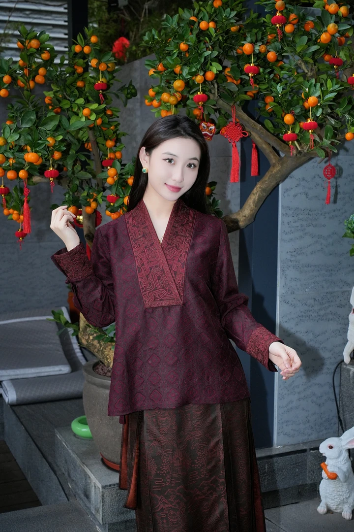 蓝大【达延】新中式长袖上衣7483