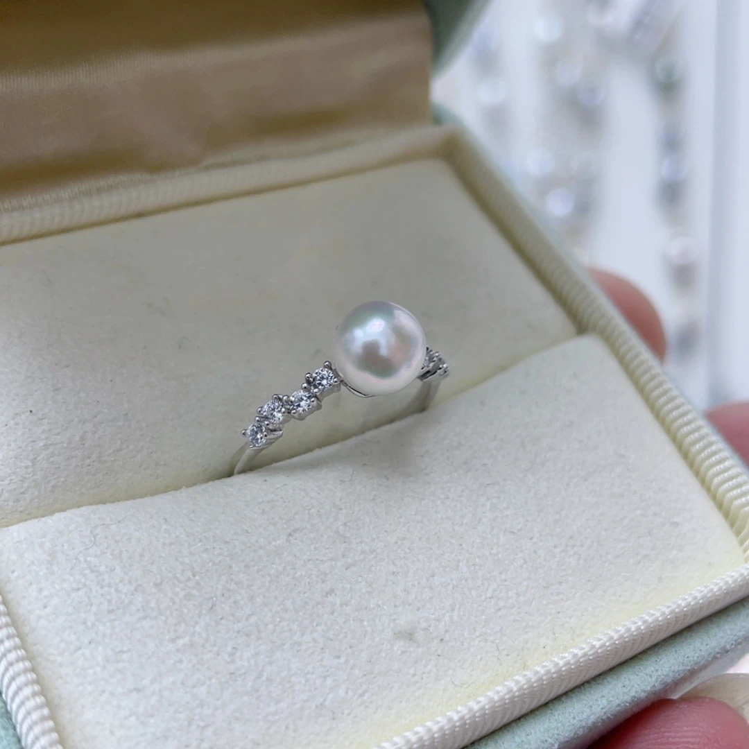 海水珍珠戒指银S925镶嵌