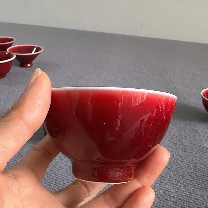 景德镇陶瓷红马坊杯