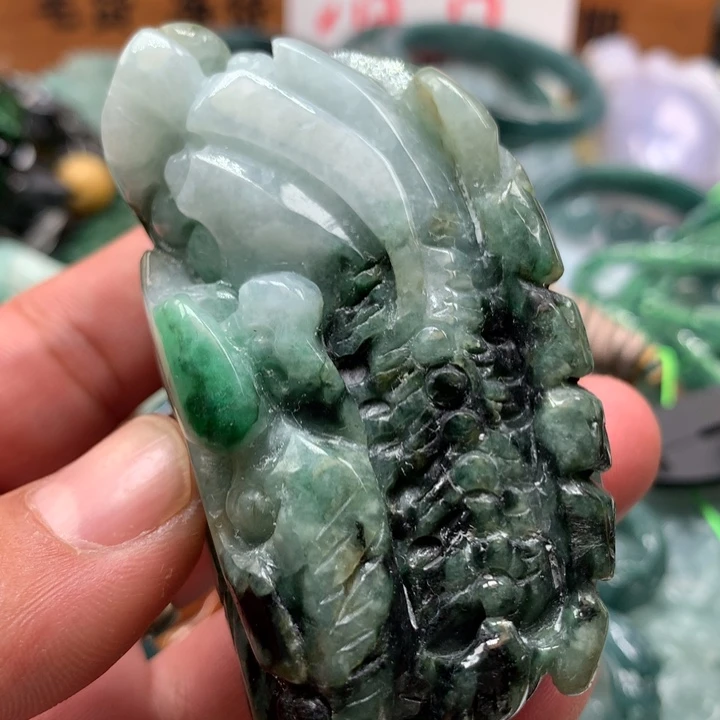 翡翠颈饰未镶嵌保真天然a货翡翠