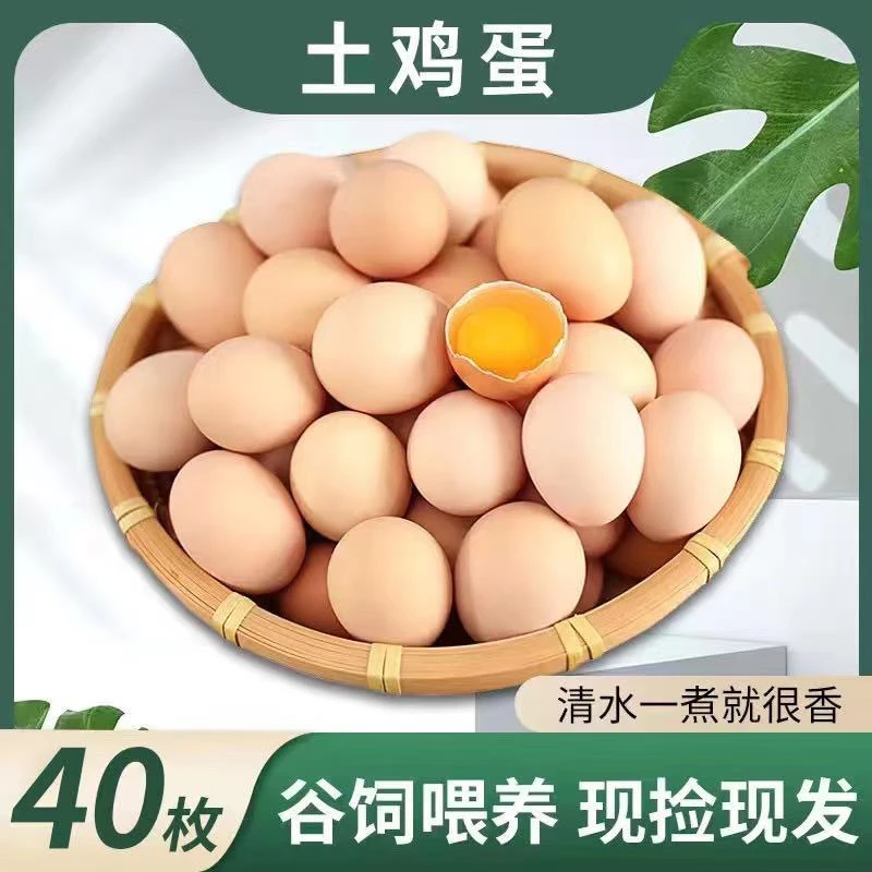 【40枚粉壳鸡蛋】珍珠棉包装农村散养土鸡蛋到手40枚/1600g破损包赔